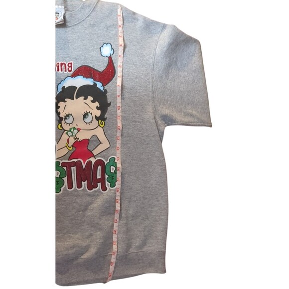 Vintage Betty Boop Sweatshirt Dreaming Of A Green Christmas Size Large - Picture 3 of 8
